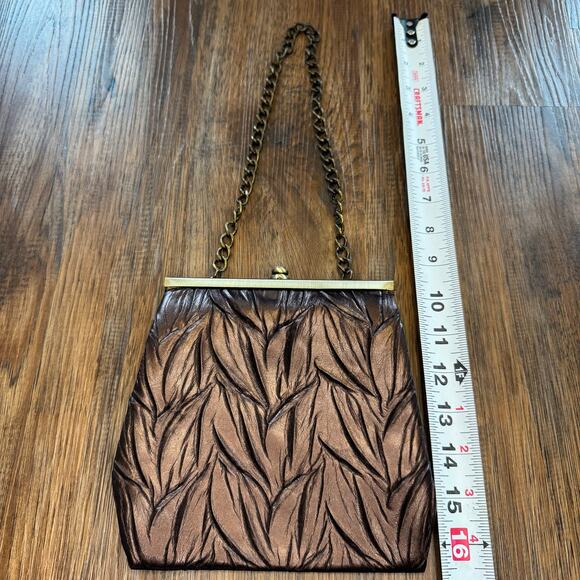 Jessica McClintock Textured Brown Shoulder Bag - Picture 6 of 9